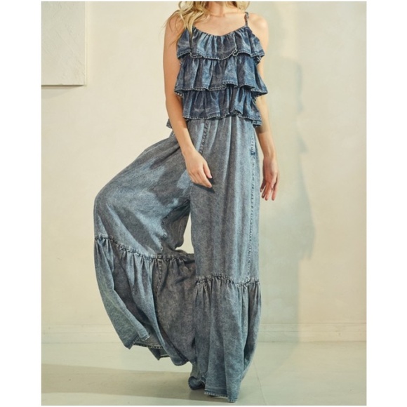 Oli & Hali Blue Denim Jumpsuit - Picture 2 of 5